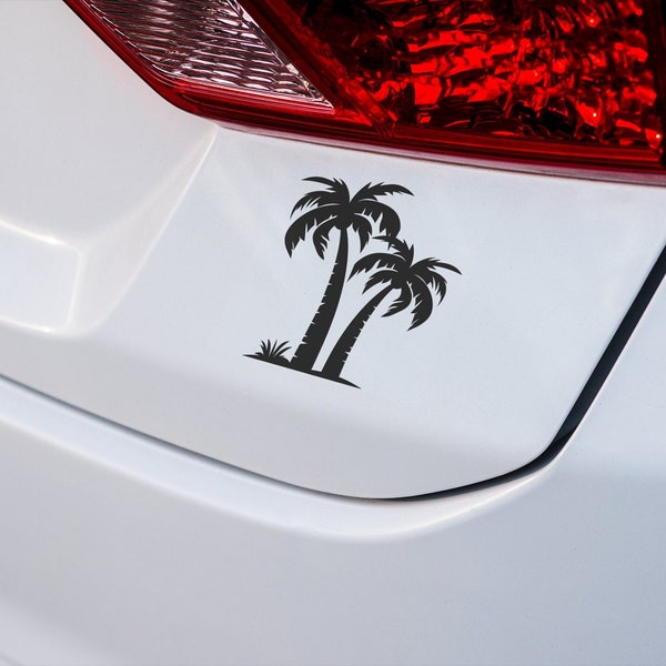 Palm Tree Vinyl Decal - Waterproof and Long-Lasting Sticker for Car, Laptop, or Wall - Perfect for Beach and Coastal Decor