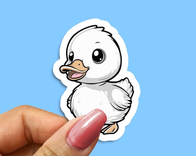 Kawaii Duck Vinyl Sticker, Cartoon Animal Decal