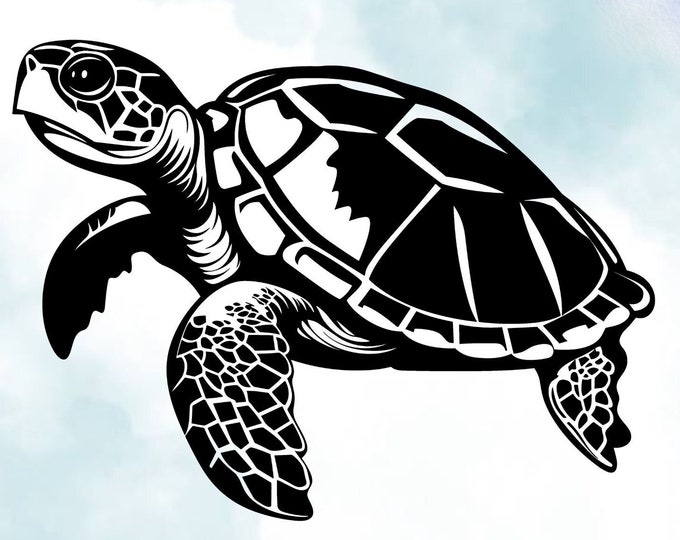 Turtle Vinyl Decal - Ocean Life Art Sticker for Car, Laptop