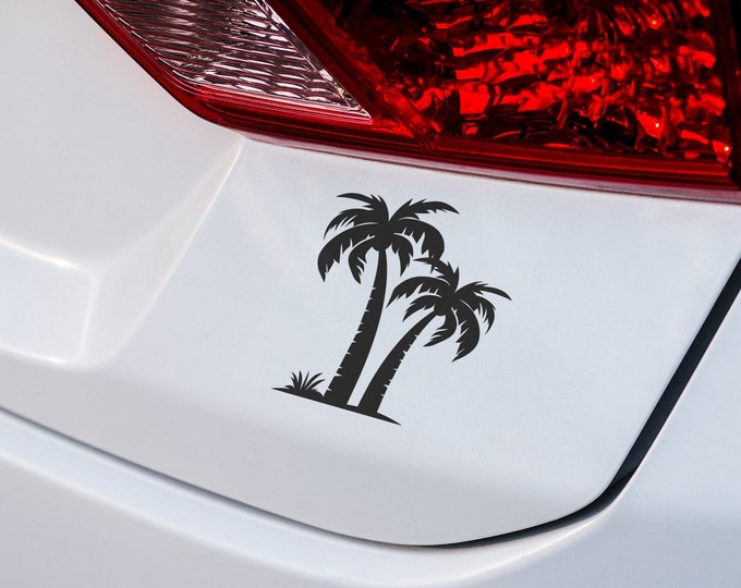 Palm Tree Vinyl Decal - Waterproof and Long-Lasting Sticker for Car, Laptop, or Wall - Perfect for Beach and Coastal Decor