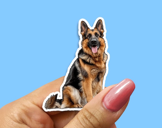 German Shepherd Sticker: Weather-Resistant Dog Decal for Laptop, Car