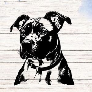 Staffy Dog Vinyl Decal: Car, Van, Truck, Laptop, Mirror Sticker