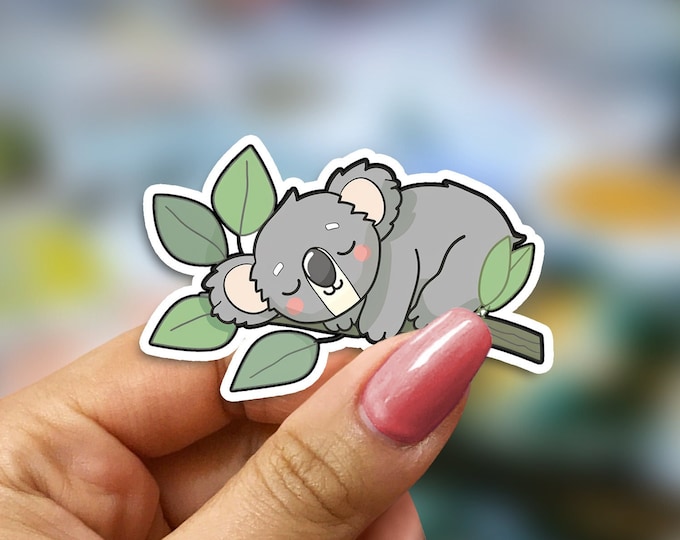 Kawaii Koala Sticker: Adorable Sleeping Animal Decal