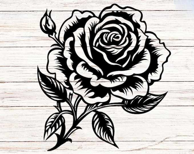 Elegant Rose Vinyl Decal - Beautiful Flower Sticker for Laptops, Water Bottles, Car Windows, Walls, and More - Nature-Inspired Floral Design