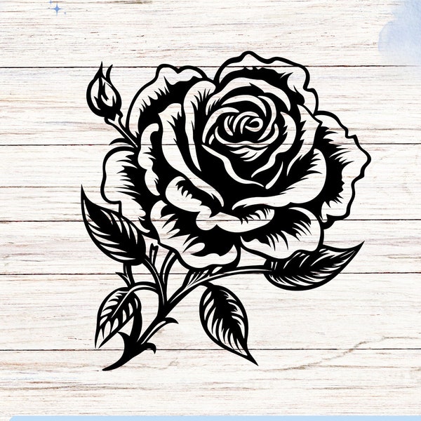 Elegant Rose Vinyl Decal - Beautiful Flower Sticker for Laptops, Water Bottles, Car Windows, Walls, and More - Nature-Inspired Floral Design