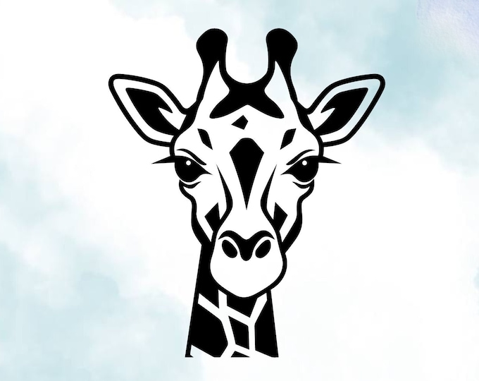 Giraffe Head Vinyl Decal: Safari Car, Laptop, Wall Art Sticker
