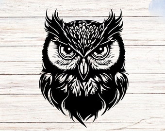 Owl Head Vinyl Decal Sticker: Car, Laptop, Mirror Decor