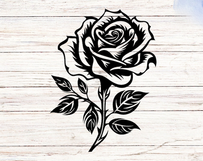 Rose Vinyl Decal Sticker, Flower Laptop Decal, Floral Car Decal, Window Decal, Phone Sticker, Water Bottle Decal, Cute Planner Sticker