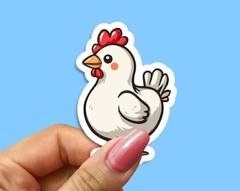Cute Chicken Vinyl Sticker - Durable Farm Animal Accent for Kitchen & Home, Great Gift for Chicken Lovers and Farmers