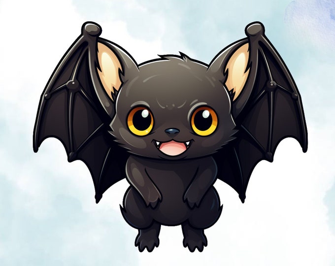 Adorable Vampire Bat Vinyl Decal Sticker - Unique Gothic Decor for Laptop, Car, and More - Cute Halloween Sticker Gift