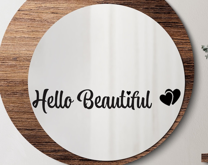 Hello Beautiful Motivational Wall Decal - Inspirational Quote Sticker - Home Office Decor - Positive Affirmation - Bedroom Living Room Decor