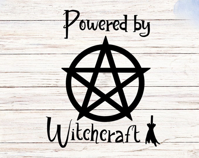 Witchcraft-Powered Vinyl Sticker - Durable Waterproof Decal for Laptops, Cars, and Bottles - Unique Wiccan Gift