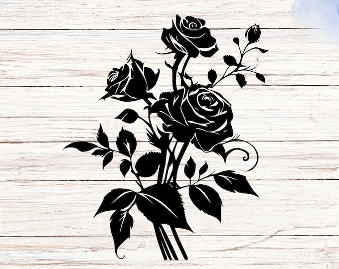 Bouquet of roses Valentines Vinyl Decal, car stickers, car accessories, wall art, wall decor, wall prints, wall stickers, wall art prints