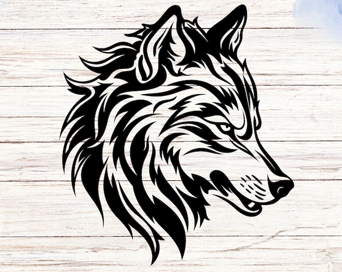 Vinyl Decal Wolf - Unique Design for Your Car, Laptop, Water Bottle, and More! Show Your Love for Nature with High-Quality, Waterproof