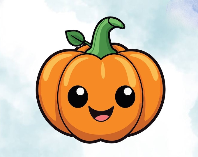 Vibrant Smiling Pumpkin Vinyl Decal Sticker - Perfect Fall Decoration, Halloween Parties, Laptop, Car, Window Decals - High-Quality, Durable