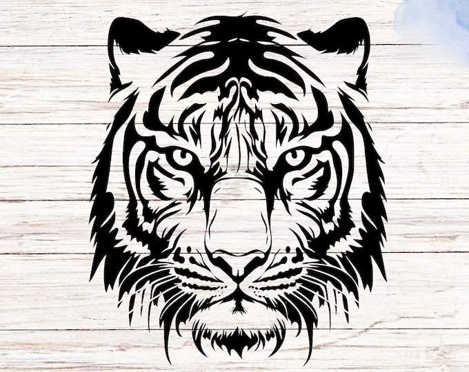 Tiger Face Vinyl Decal: Customizable Car, Laptop, Wall Art