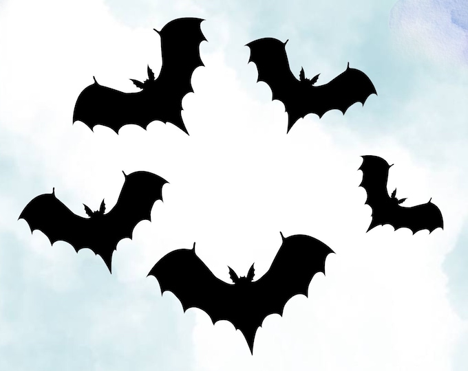 Premium Pack of 5 Bat Silhouette Vinyl Decals - Wall Art, Halloween Decoration, Car Stickers, Home Decor - Unique & High-Quality
