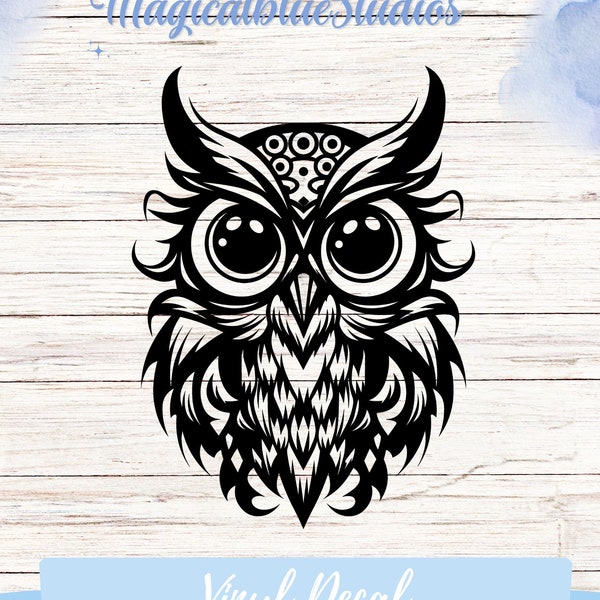 Cute Owl Vinyl Decal, Adorable Owl Sticker, Decorate Your Space with Charming Owl Design, Fun and Whimsical Decoration, Easy to Apply