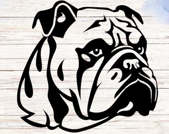 Bulldog Vinyl Decal: Waterproof Dog Sticker for Car, Laptop, Wall Decor
