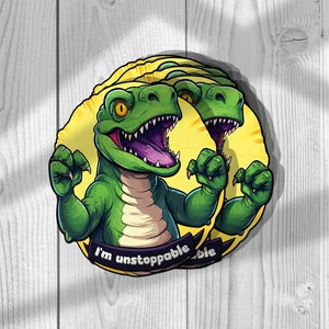 Decalque adesivo de dinossauro - Adesivo de vinil T-Rex imparável para laptops, carros, garrafas de água, decoração de quarto infantil, reutilizável, uso ao ar livre