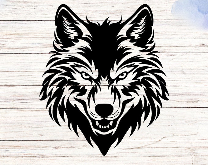 Wolf Vinyl Decal Sticker, Outdoor Nature Animal Laptop Decal, Car Window Decal, Phone Case Sticker, Laptop Sticker, Water Bottle Decal