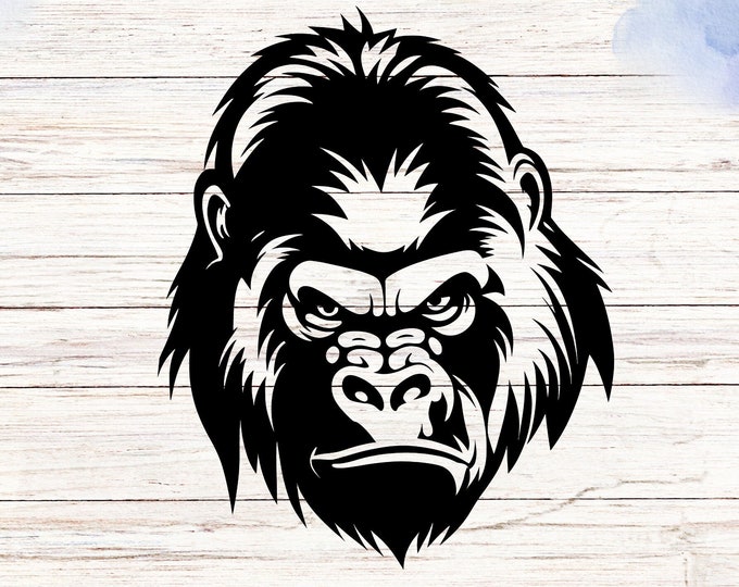 Grumpy Gorilla Vinyl Decal: Durable Wildlife Art Sticker