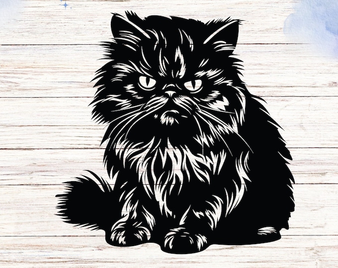 Persian Cat Vinyl Decal: Weather-Resistant Pet Lover Gift