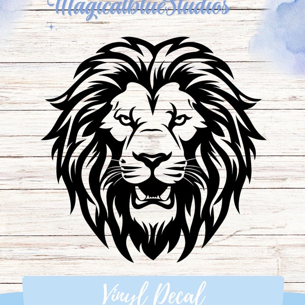 Lion Head Vinyl Decal ,Waterproof Lion Decal Sticker, Walls, Cars, Laptops, Water Bottles, and More, Lion Silhouette Design, Home Decor