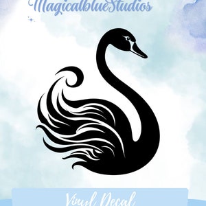 Elegant Swan Vinyl Decal: Chic Laptop, Car, and Notebook Art