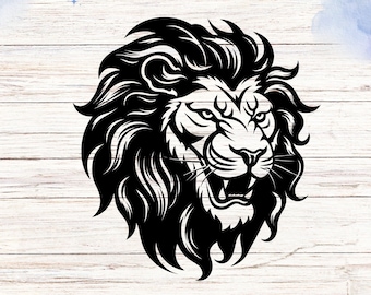 Exquisite Lion Head Vinyl Decal, Detailed Lion Design for Car, Laptop, Wall Art, Customizable Animal Decal Sticker, Easy Application