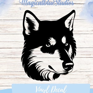 Adorable autocollant en vinyle Husky de Sibérie - Parfait pour les vitres de voiture, les ordinateurs portables et plus encore - Montrez votre amour pour cette belle race