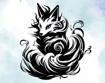 Stunning Japanese Kitsune Car Vinyl Decal | Fox Spirit Sticker for Automotive Styling | Traditional Japanese Design for Car Decoration