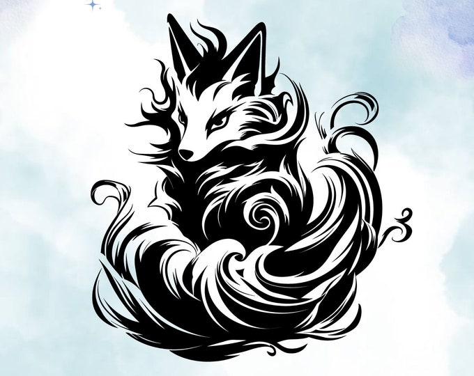 Stunning Japanese Kitsune Car Vinyl Decal | Fox Spirit Sticker for Automotive Styling | Traditional Japanese Design for Car Decoration
