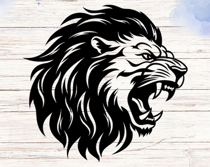 Roaring Lion Head Vinyl Decal - Waterproof Car/Laptop Sticker
