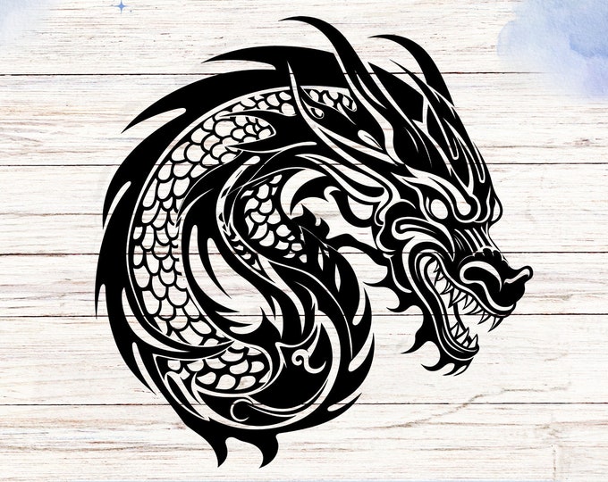 Dragon Silhouette Vinyl Decal: Waterproof Mythical Sticker