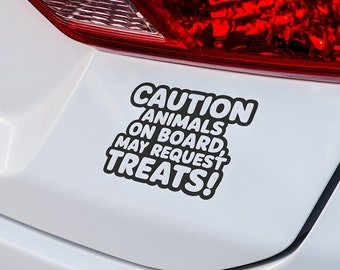 Grappige dieren aan boord van autosticker - Humoristische sticker voor vrachtwagen/bestelwagen, perfect cadeau voor chauffeurs