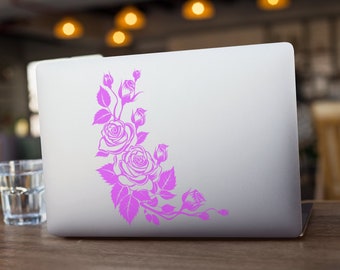 Rose Floral Vinyl Decal, Blossom Car Adhesive, Garden Themed Decor, Bedroom Flower Emblem, Rosebud Vehicle Art, Petal Design