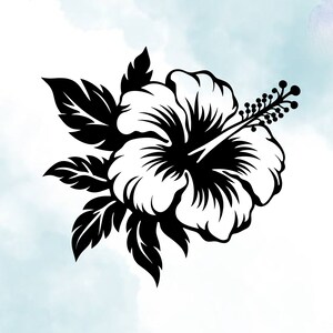 Calcomanía de vinilo de flor de hibisco: decoración personalizable para coche o pared