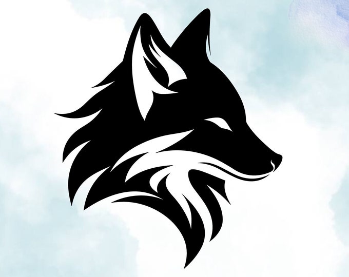 Fox Head Vinyl Decal: Durable Animal Car Laptop Sticker