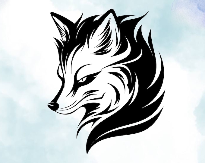 Customizable Fox Head Vinyl Decal: Weather-Resistant Sticker