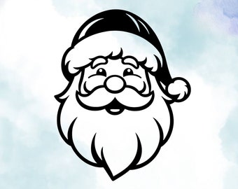 Handcrafted Jolly Santa Claus Head Vinyl Decal – Perfect for Holiday Season Decor, Car Stickers, Windows & Unique Christmas Gifts