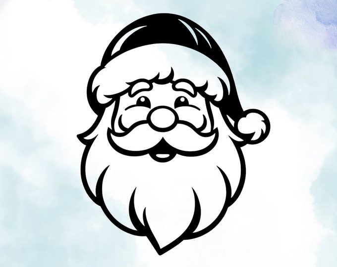 Handcrafted Jolly Santa Claus Head Vinyl Decal – Perfect for Holiday Season Decor, Car Stickers, Windows & Unique Christmas Gifts