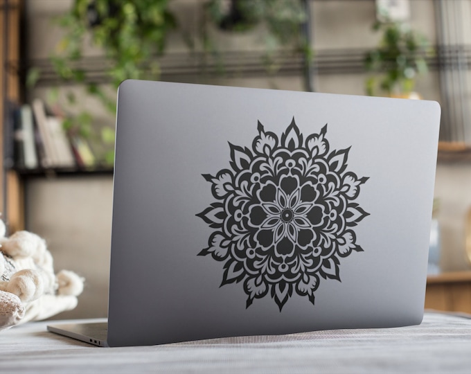 Floral Mandala Vinyl Decal - Intricate Flower Pattern Wall Sticker - Boho Home Decor for Living Room, Bedroom, or Office