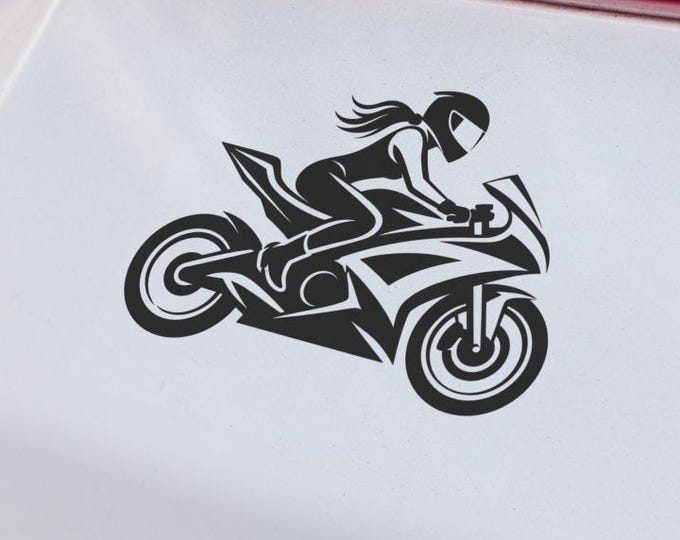 Motorcycle Rider Vinyl Decal for Car, Truck and Laptop
