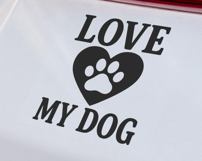 Vinyl Dog Paw Decal for Car Window or Laptop – Heart Pet Sticker Gift