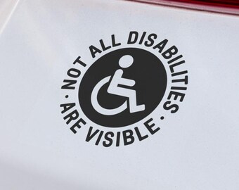 Not All Disability Are Visible Vinyl Aufkleber: Bewusstsein Aufkleber
