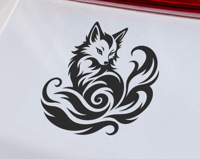 Kitsune Vinyl Car Decal: Japanese Fox Spirit Design