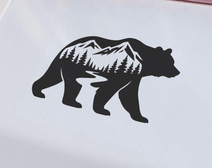 Bear Mountain Vinyl Decal for Car Window, Laptop and Water Bottle