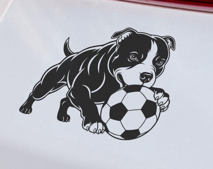 Staffordshire Bull Terrier football Vinyl Decal Sticker for Car Laptop