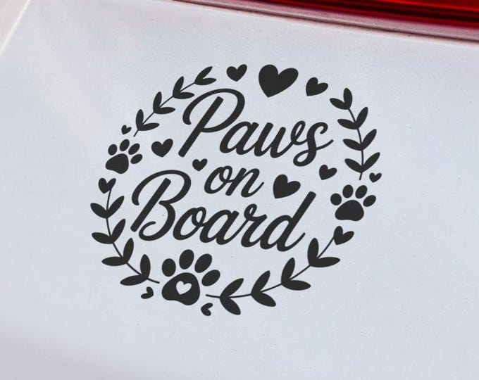 Dog Paw Car Decal Vinyl Sticker Paws On Board Pet Lover Auto Decor